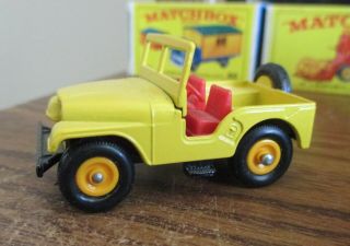Vintage Lesney Matchbox Standard Jeep 72 in the box. 5