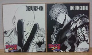 Animate One Punch Man Jenosu Saitama Complete Shikishi Anime Card 90 Mm ２ Set