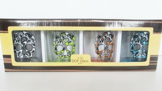 Tmd Holdings Day Of The Dead Dof Glasses 4/set Double Old Fashioned Sugar Skulls
