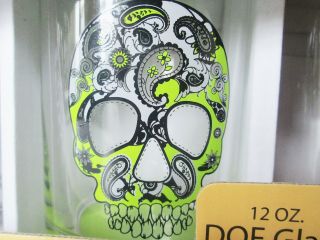 TMD Holdings Day of the Dead Dof Glasses 4/Set Double Old Fashioned Sugar Skulls 2