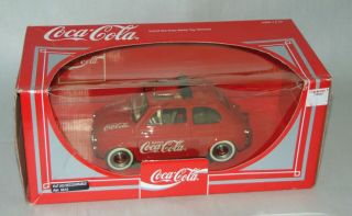 Vtg 1998 Coca Cola Fiat 500 Die Cast Car Solido 1/18