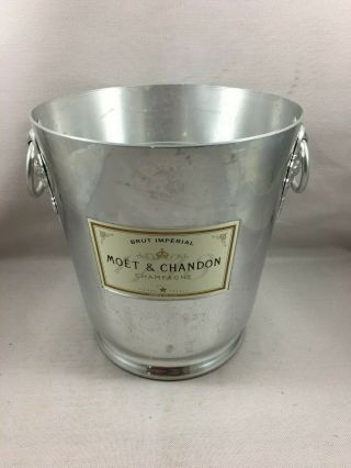 Vintage French Champagne Wine Ice Bucket Aluminium Cooler Moët & Chandon