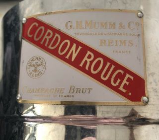 Vintage G.  H.  Mumm & Co.  Cordon Rouge Brut Champagne Reims Bucket Wine Chiller 3