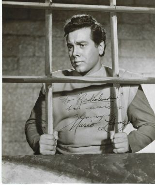 Italian - American Opera Singer & Actor Mario Lanza,  Rare Autographed Photo.  7 " X8 "