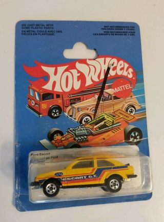 Hot Wheels Ford Escort Gt Yellow Canadian Card 1983 Hard To Find