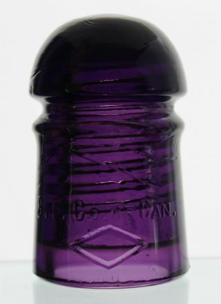 Royal Purple Cd 102 B.  T.  Co.  Of Can.  Diamond Pony Glass Insulator