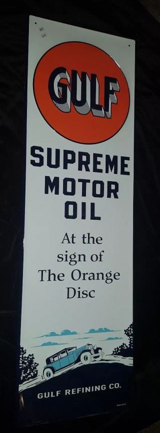Gulf Supreme Motor Oil Metal Sign 13 