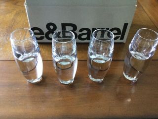 Crate & Barrel - Krosno - Poland - Weighted Shot Glasses - Set Of 4 -
