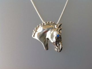 Dressage Show Horse Sterling Silver Pendant And Chain Zimmer Horse Jewelry