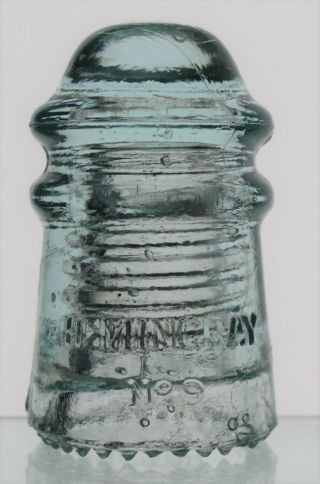 Ice Blue Cd 106 Hemingray No 9 Patent May 2 1893 W/backwards 9 Glass Insulator