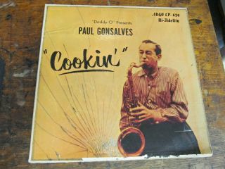 Paul Gonsalves Cookin Lp Argo Mono Dg 50s Jazz Vg,