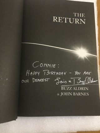 Edwin “buzz” Aldrin Signed Book “the Return” “to Connie (stevens) ” Astronaut