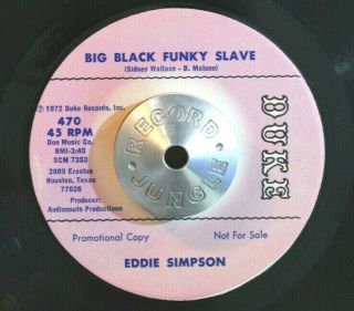 Funk Soul 45 - Eddie Simpson - Big Black Funky Slave /lovin 