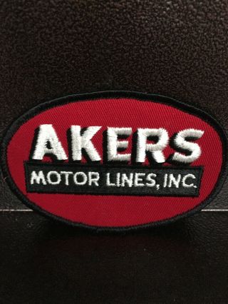Akers Motor Line Embroidered Patch Truck Driver Uniform 4 1/4 " X 3 " Nos Vintage