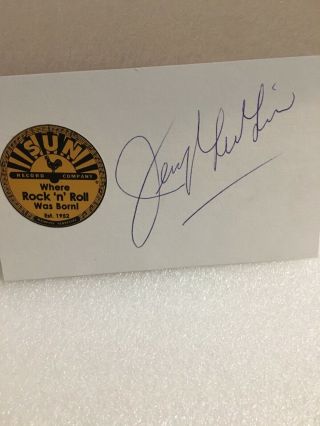 Jerry Lee Lewis Signed Card “great Balls Of Fire” Singer