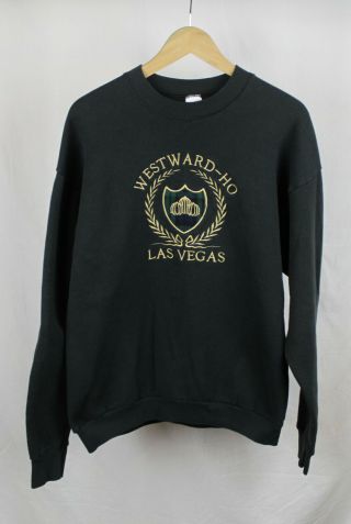 Vintage Westward Ho Las Vegas Casino Black Embroidered Sweatshirt Crewneck Sz Xx