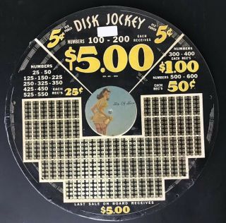 Disk Jockey Vinyl Lp Vtg Punch Card Game Money Board Gambling Trade Stimulator