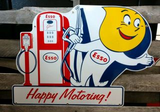 Esso Gasoline Porcelain Sign 1950 