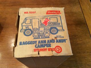 Buddy L 1960s Raggedy Ann and Andy Camper & Boat 5357 Sturdy Steel 8