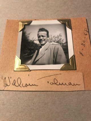 William Talman Autograph,  Actor,  “perry Mason”