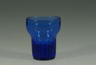 Vintage Depression Glass Deco Cobalt Blue Ritz Blue Ribbed Shot Glass C.  1935