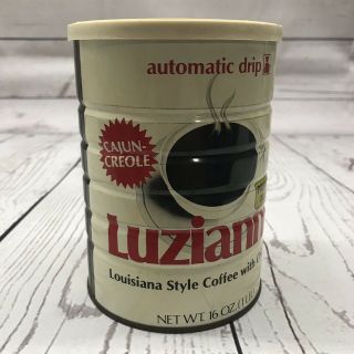 Vintage Luzianne Automatic Drip Coffee Tin Can Cajun - Creole Premium Blend Sh3
