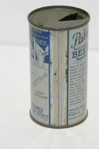 PABST BLUE RIBBON EXPORT INSTRUCTIONAL FLAT TOP BEER CAN INTERNAL REV TAX PAID 6