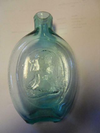 Half Pint Blue Aqua Open Pontil Washington Taylor Historical Flask GI - 53 Philada 6