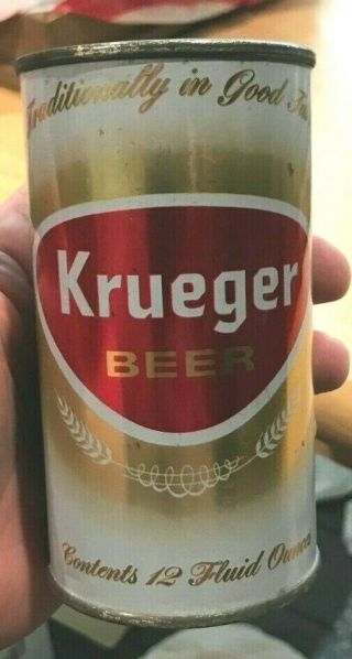 Very Krueger Beer Flat Top 12oz Can G.  Krueger Brewing Co Cranston Ri