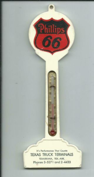 Pole Sign Thermometer,  Phillips 66 Gas,  Oil,  Texarkana,  Tx - Ark.