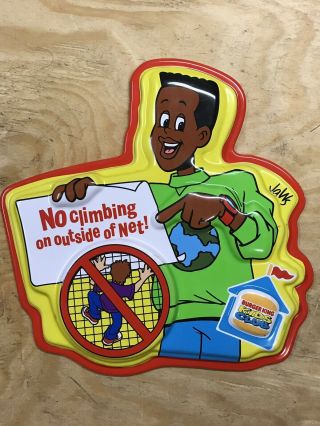 Vintage Jaws Burger King Kids Club Playground Sign No Climbing On Net