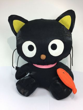 Sanrio Chococat 10 " Plush 2001,  Black Satin With Fish Nwt