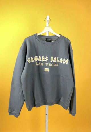 Caesars Palace Las Vegas 1966 Crewneck Sweatshirt Pullover Sweater Sz L Gray