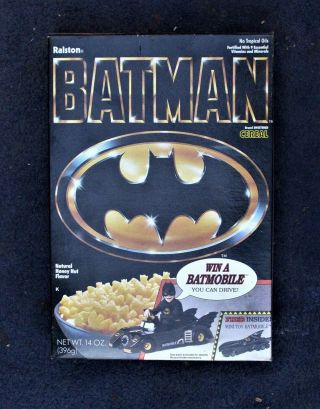 (factory) 1989 Batman Cereal Box Along With An Toy Batmobile