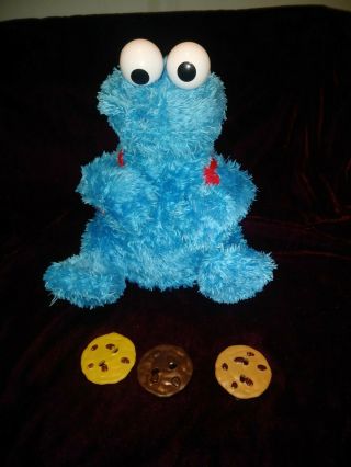 Sesame Street Count And Crunch Cookie Monster Plush With 3 Cookies