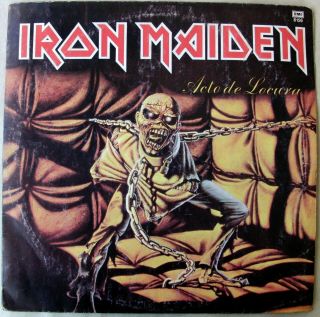 Iron Maiden Lp Piece Of Mind Southamerica Ed.  1983 Spanish Titles Acto De Locura