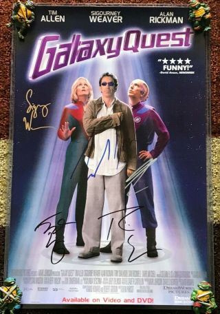 Galaxy Quest Poster Signed By Tim Allen,  Sigourney Weaver,  Sam Rockwell & More
