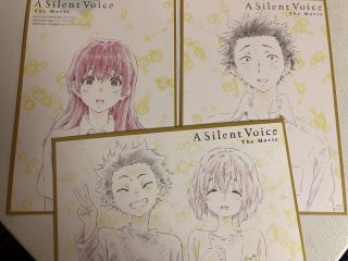 A Silent Voice Movie Promotional Artwork Set Manga Shoko Shoya Art Card 9.  5x6.  5