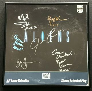Aliens Laserdisc Signed By Sigourney Weaver,  James Cameron,  Bill Paxton & More