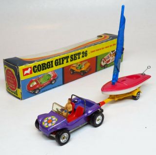 Corgi Toys Gift Set 26 - Beach Buggy & Sailing Boat - Boxed Mettoy Playcraft