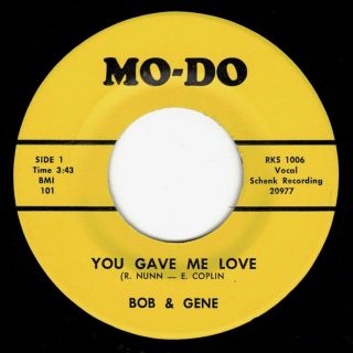 Hear Bob & Gene You Gave Me Love/your Name Mo Do 101 Sweet Soul Funk Buffalo Ny