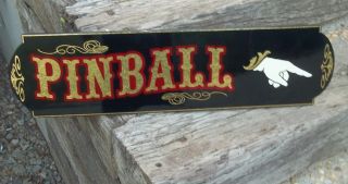 Old Fashioned Pinball Hand Pointer Sign,  Custom Directional Sign Gold Leaf