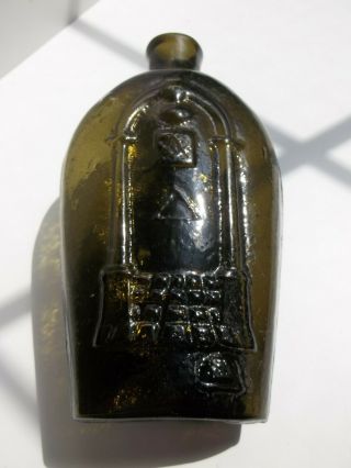 England Masonic Flask.  Yellowish Green, .  GIV - 21, 4