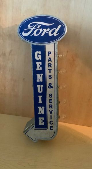 Large 2 Feet Ford Parts & Service Double Sided Metal Lights Signn