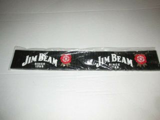 Jim Beam Bourbon Whiskey Bar Rail Mat 24.  5 X 3.  5 Inches Man Cave Pub Kentucky
