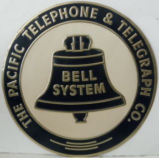 Rare C1920s The Pacific Telephone & Telegraph Co.  Bell System Embossed Sign