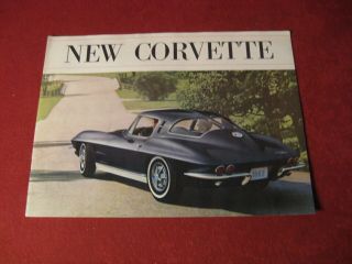 1963 Chevy Corvette Sales Dealership Showroom Brochure Booklet Gm