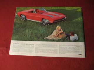 1963 Chevy Corvette Sales Dealership Showroom Brochure Booklet GM 5