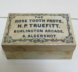 Truefitt London & Aldershot Rectangular Rose Tooth Paste Pot Lid & Base C1885 - 90