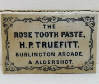 Truefitt London & Aldershot Rectangular Rose Tooth Paste Pot Lid & Base c1885 - 90 2